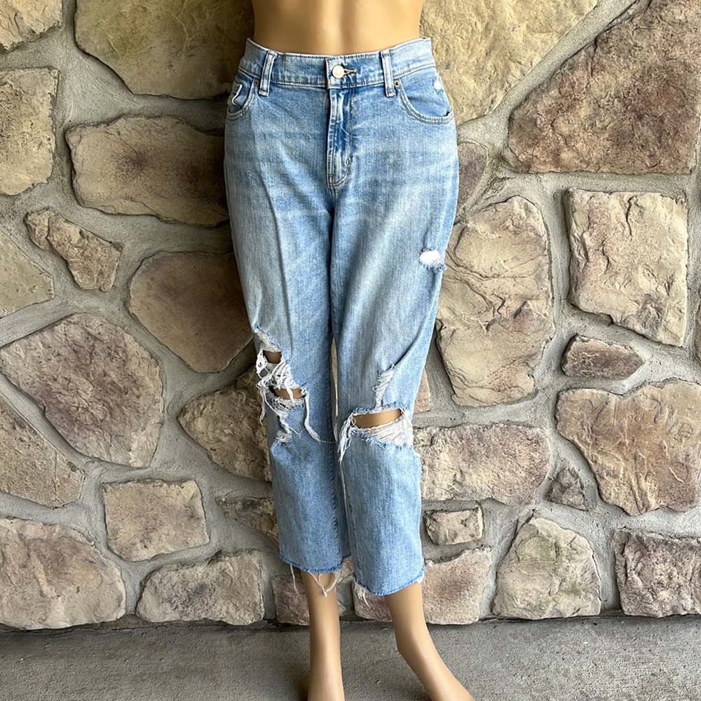OLD NAVY | Boyfriend Distressed Mid-Rise Jeans